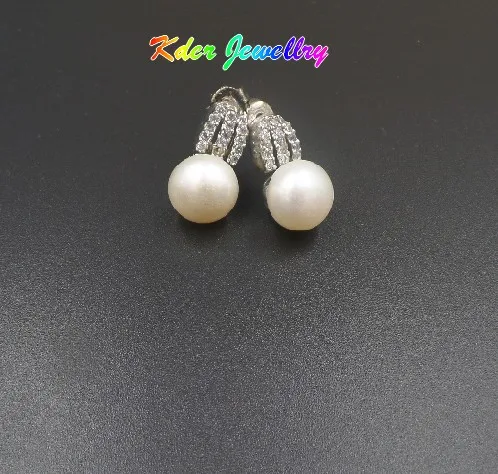 

925 Silver Simple Natural Pearl Earrings