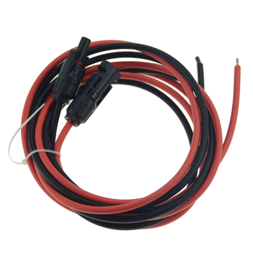 

1 Pair Solar Panel Extension Cable Copper Wire Black and Red with MC4 Connector Solar PV Cable 6/4/2.5 mm2 10/12/14 AWG