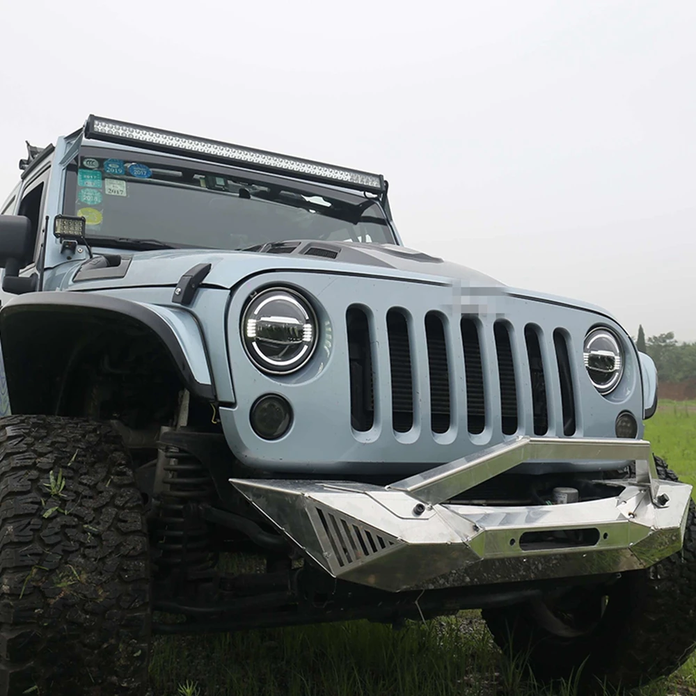 Автомобильные аксессуары светодиодные фары 7 дюймов для Jeep Wrangler JK " белый синий янтарь Halo Фары Для Hummer Lada 4x4 Urban Niva