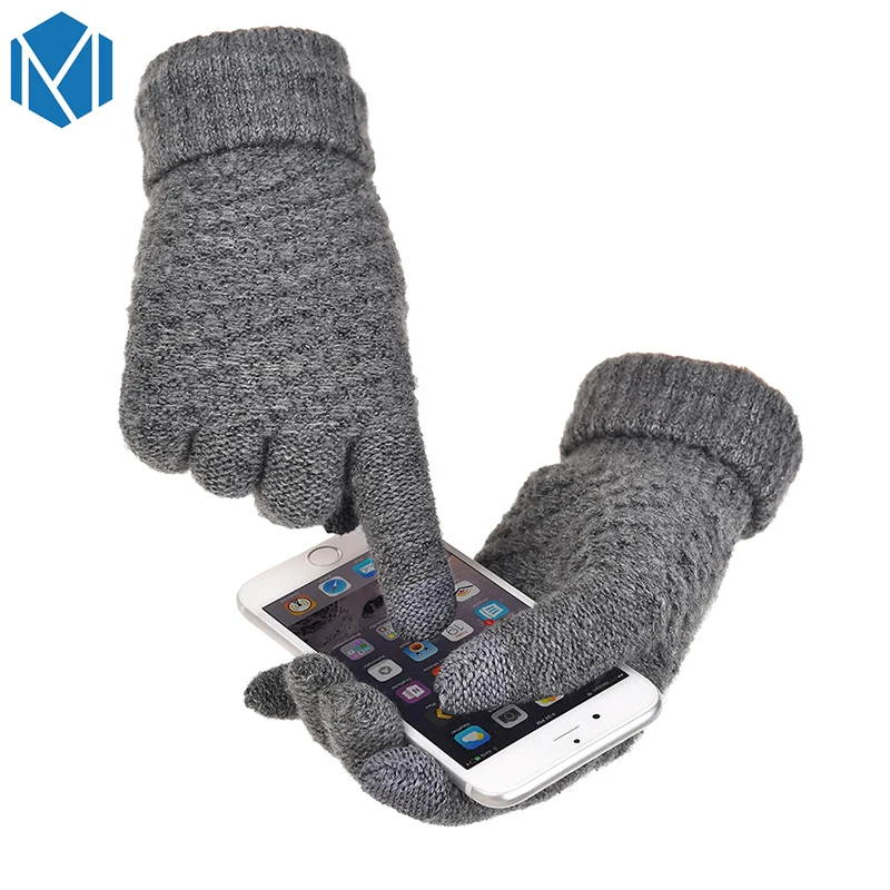 Miya Mona/Новые модные теплые вязаные перчатки высокого качества, однотонные мужские и женские перчатки на запястье, перчатки на запястье