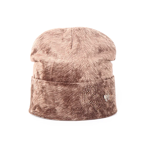 Зимние шапки со стразами и бантиком, фланелевые г. Высококачественные брендовые новые модные шапки, вязаные шапки для девочек Skullies# MZ812 - Цвет: Leopard