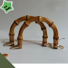 2 pièces, 12X9cm deux couleurs bambou Sac poignées avec métal farrière Obag poignées Sangle Sac bricolage en gros bambou Sac à main Sac poignées