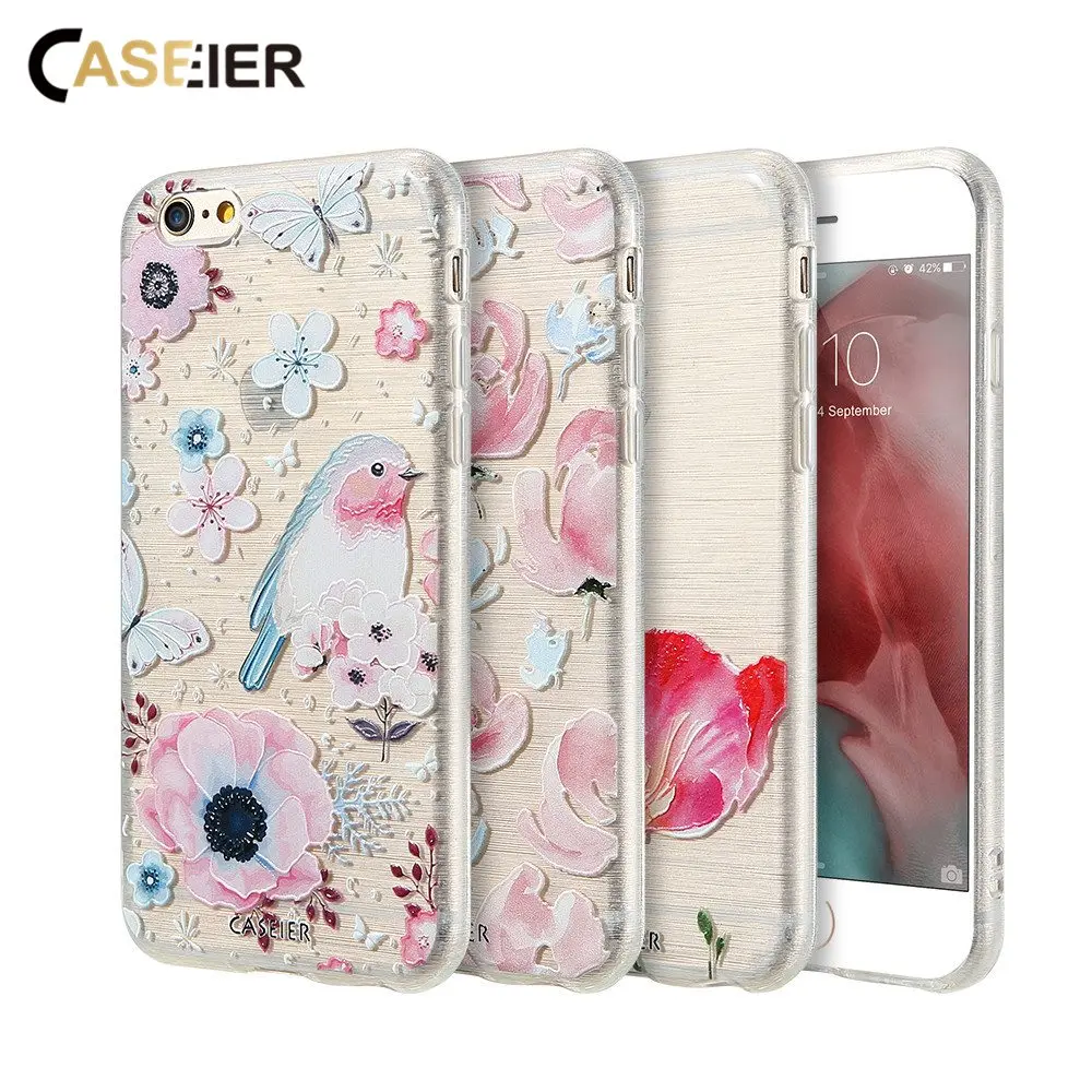 

CASEIER Spring Phone Case For iPhone 6 6s Plus Flower Soft TPU Cases For iPhone 5 5S SE Shell Lovely Funda Capinha Accessories