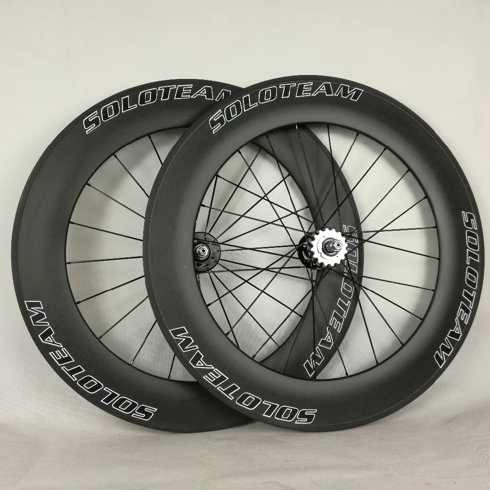 Flash Deal Track Fixed hubs 30mm 38mm 45mm 50mm 60mm 88mm carbon wheels 700c carbon bicycle wheels soloteam road bike carbon wheelset 2