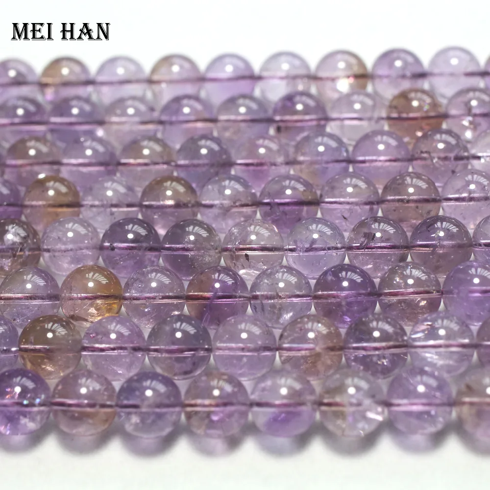 

Meihan Free shipping (32beads/set/80g) Charms natural 12mm Bolivia Ametrine round loose beads stone for jewelry making design