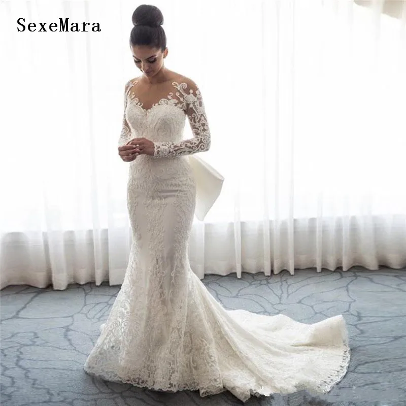2018-luxury-mermaid-wedding-dresses-sheer