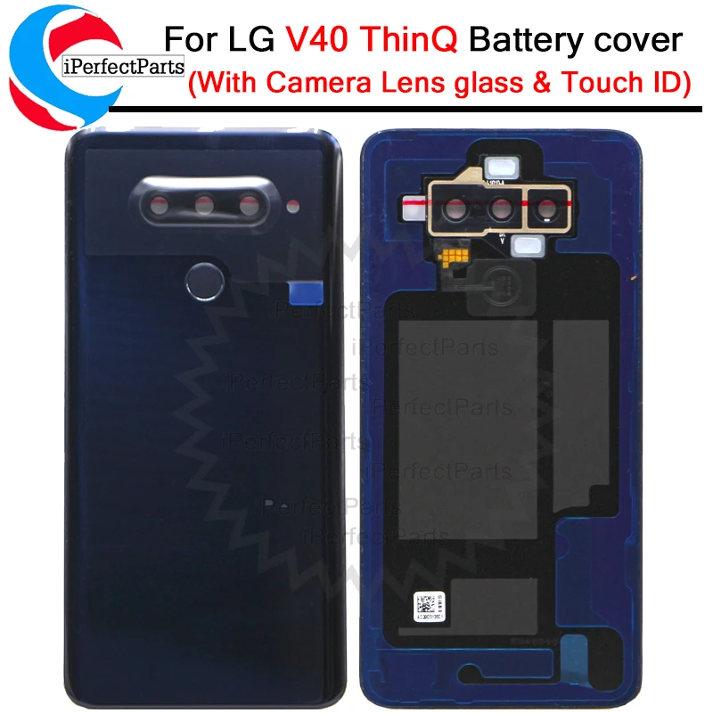 

Back Housing For LG V40 ThinQ V405QA7 V405UA V405TAB V405UA0 Back Battery Cover Rear Door Case with fingerprint camera glass