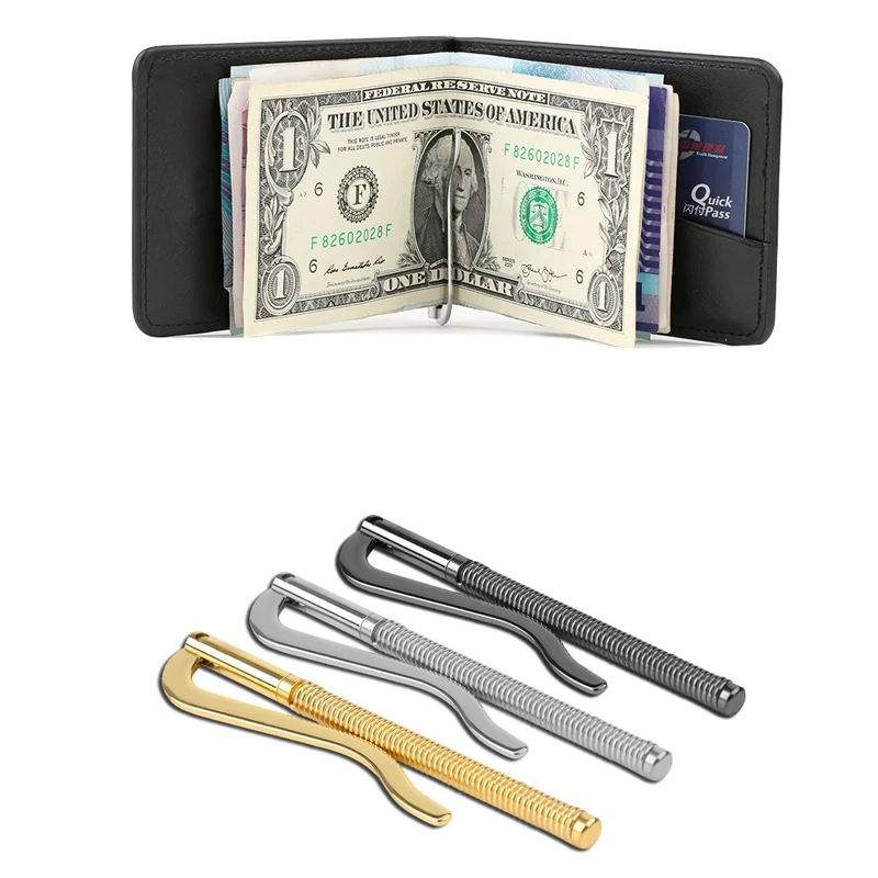 

1PC Fashion Hot Sale Men Stainless Steel Spring Clip Money Clip Leather Craft Wallet Replace Parts Cash Holder Clamp Bifold