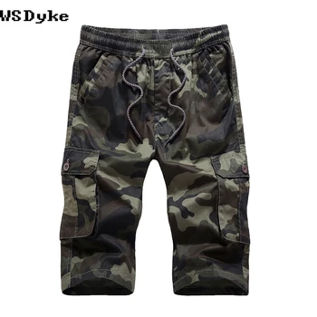 

2018 Summer New Straight Drawstring Mens Camouflage Cargo Shorts