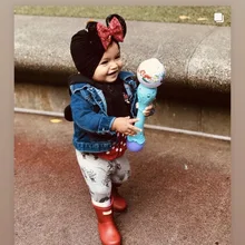 Реквизит для фотосъемки новорожденных с Микки ушками и бантом, аксессуары для новорожденных, тюрбан, детские шляпы, Детские шапочки для мальчиков, чепчик для девочки, милый