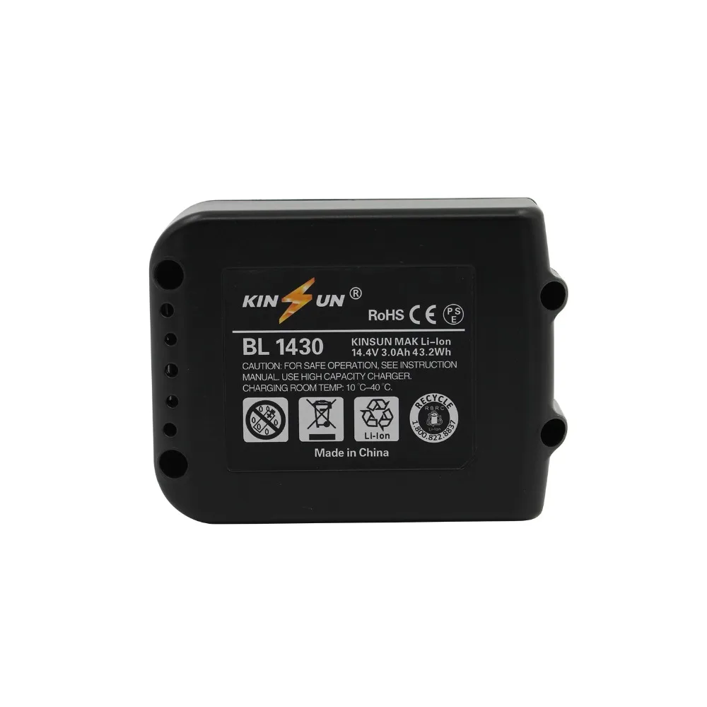 Аккумуляторная батарея KINSUN 14 4 V 3.0Ah Li Ion для аккумуляторной дрели Makita BL1430 194065 3 194066 1
