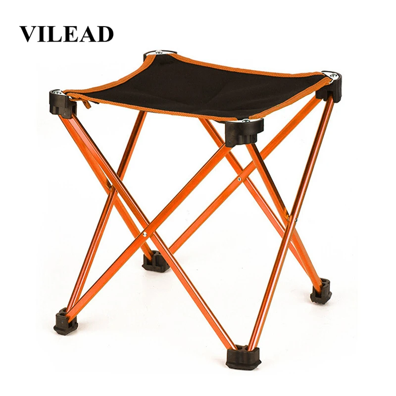 

VILEAD 4 Colors Folding Portable Picnic Chair Aluminum Camping BBQ Beach Fishing Outdoor Seat Ultralight Folding Hard 24*24*27cm