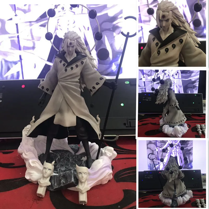 28 см GK Uchiha Madara Rikudousennin Modo версия Uchiha Obito сменная голова ПВХ фигурка Коллекционная модель игрушки