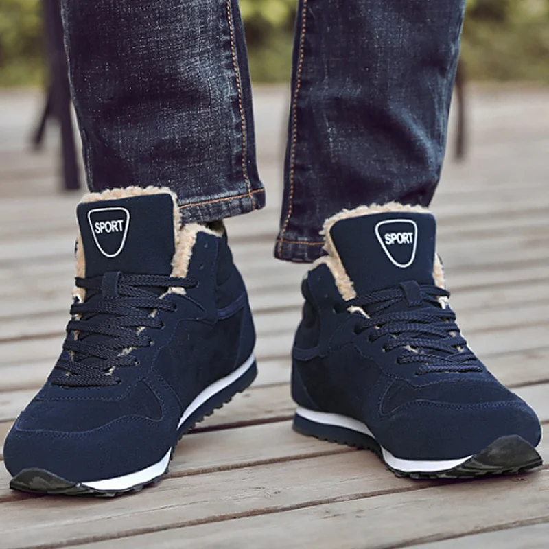 

Ankle boots men big size 11.5-13.5 winter snow boots warm damping fashion boots plush non-slip comfortable 2019 hot