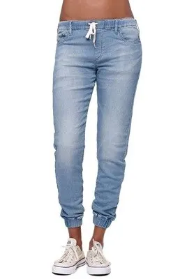 Litthing весенние потертые джинсы Женские однотонные прямые джинсы с завязками женские летние модные винтажные узкие джинсовые штаны