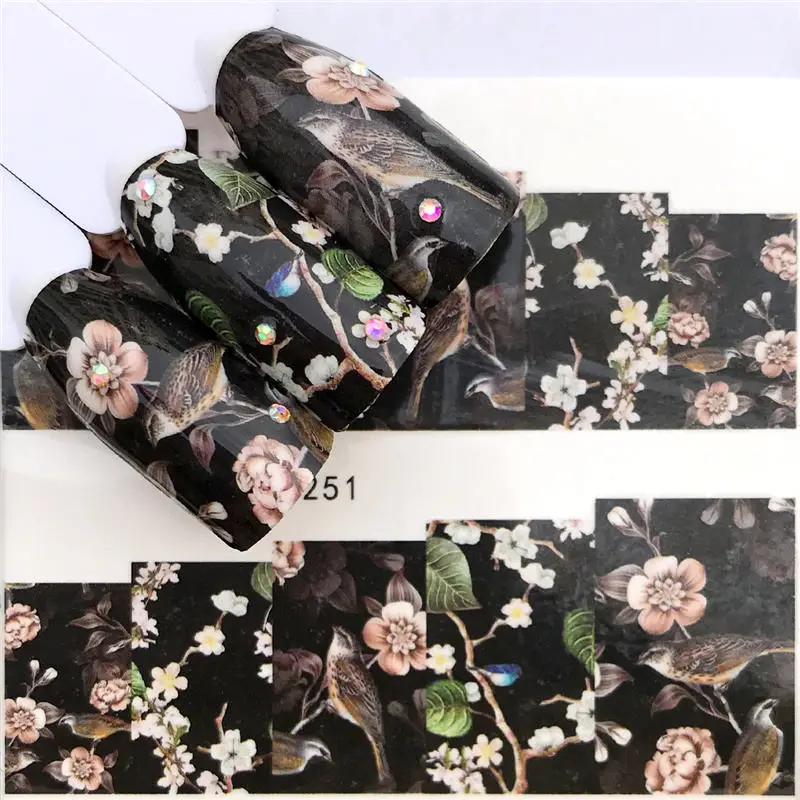 YWK 1 лист Leopard/black rose/Flower Nail Art Водные Переводные картинки переводные наклейки Маникюр украшения для ногтей