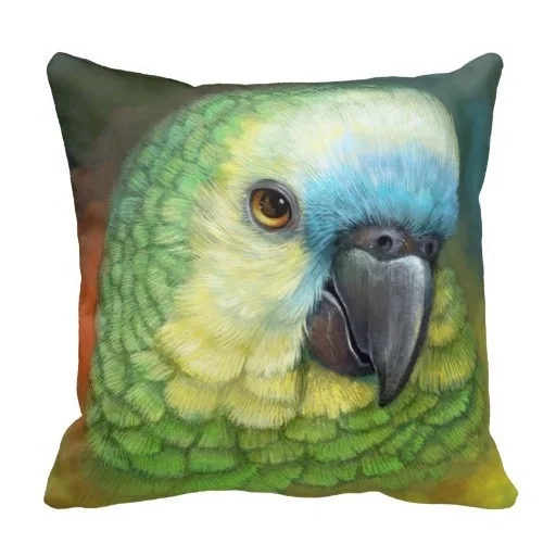 Pillow Cushions Office Blue Fronted Amazon Parrot