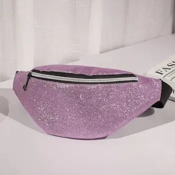 

Fashion Sequin Women Lady Waist Fanny Pack Chest Bum Bag Zip Pouch Travel Beach Hip Purse Waist Bags