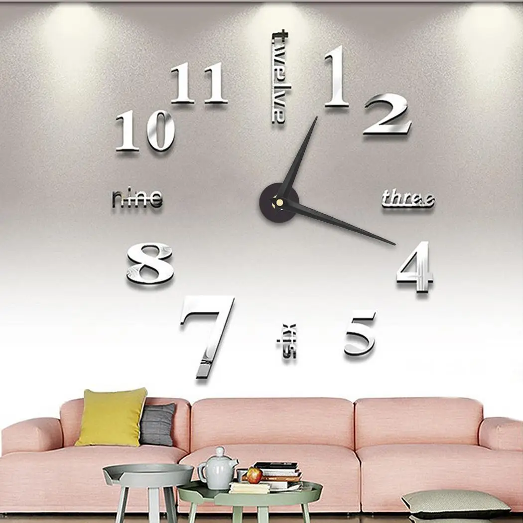 

Practical Wall Clock Decor Sticker Decoration 3D Shape Art DIY Home Clock Mirror Wall Living Room Bedroom Modern New Stickers