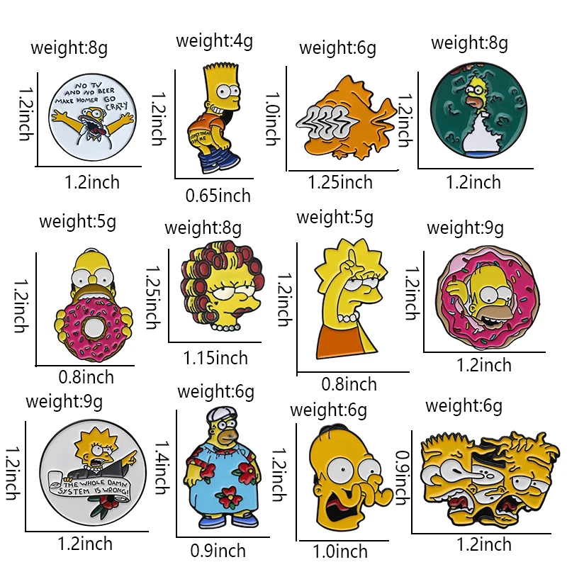 Забавный Симпсон, семейные нагрудные значки, мистер Бернс, Барт-Симпсон, Мардж-Симпсон, эмалированные значки, винтажные Мультяшные броши, Подарочные ювелирные изделия