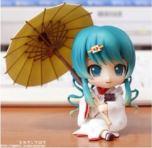 Аниме Фигурка Nendoroid VOCALOID 303# Снежная Мику клубника белое кимоно Ver 10 см Хацунэ Мику модель украшения игрушки