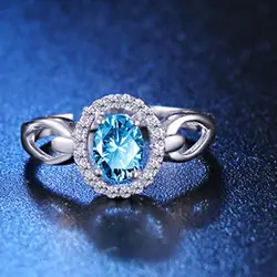 Eleple London синий камень белый золотистое, с разрезом кольцо модные украшения AAA кубического циркония свадебные кольца для женщин Jewelry VSR172