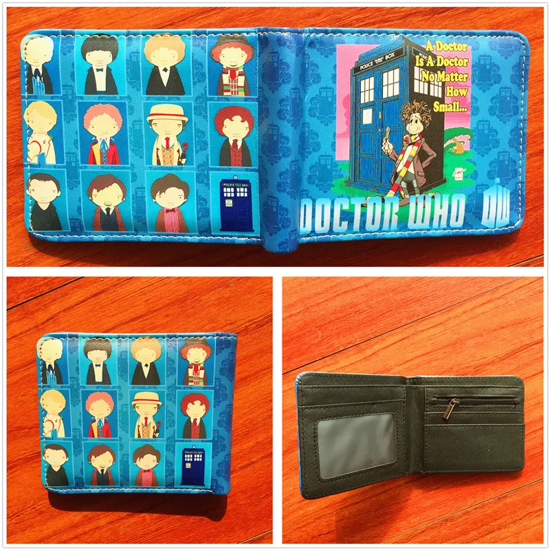 

Doctor Who Wallets High Quality Tardis Police Box Printing Purse Short Teenager Men Women's Leather Wallet Card Money Bag W570