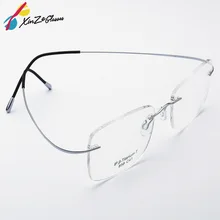 Очки без оправы из чистого титана, Гибкая оптическая оправа, очки без оправы по рецепту, очки для глаз 010 линии дужки