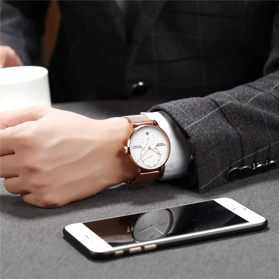 GUANQIN мужские часы Топ бренд класса люкс Мужские автоматические механические часы повседневные светящиеся наручные часы с кожаным ремешком Прямая поставка