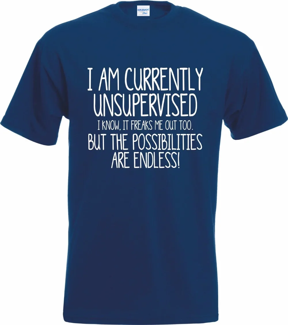 Casual Tee I'M Currently Unsupervised Novelty Funny T Shirt Gift Comedy