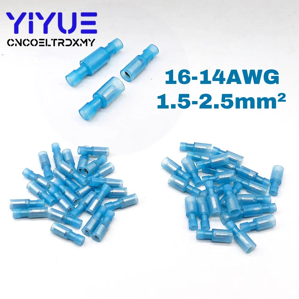 

50Pcs Bullet Wire electrical Connector Male Female Crimp Insulation Nylon Cable Terminals Blue MRFNY2-156 Car Terminator