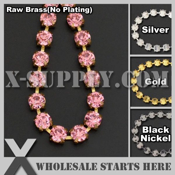 

SS22 5mm Round Rhinestone Cup Chain,Lt.Rose Pink Rhinestones For Jewelry,Garment,Bag,Shoe Decorations