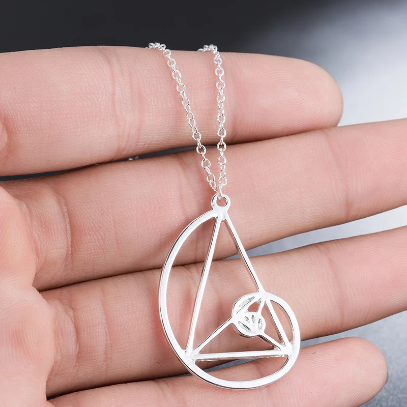 

Yiustar New Color Spiral Triangle Necklace for Women Fibonacci Pendant Ratio Psychology Choker Science Biology Jewelry