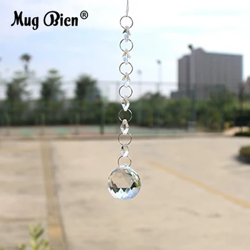 

10PCS/lot 300*40MM Luxuriant Crystal Octagon Rainbow Beads With Clear Ball Chandelier Pendants For Ligthing Parts Christmas tree