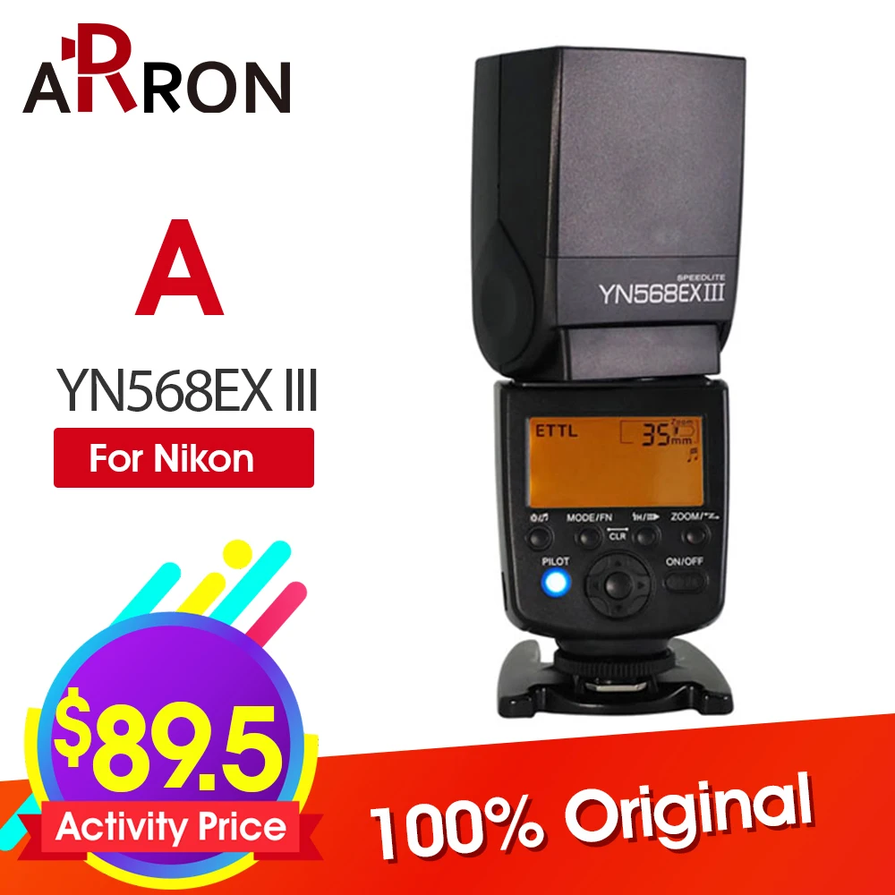 

YOONGNUO YN568EX III TTL Wireless HSS Flash Speedlite for Nikon D750 D810 D3400 D3200 D5600 D5300 D7100 D7200