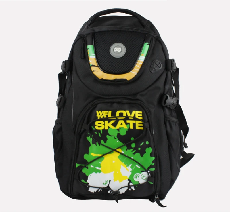 

NEW Professional Adult Roller Skate Bag Laptop Carry Bag Backpack Nylon Waterproof Big Capacity Graffiti Sport Random Pattern