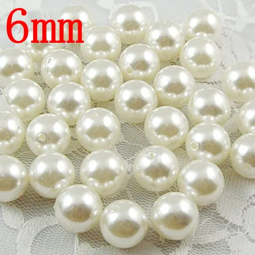 Lot De 4 000 Perles Blanches Rondes De 3 Mm Avec Trous Pour Couture, Artisanat, Décoration, Bracelet, Collier, Fabrication De Bijoux