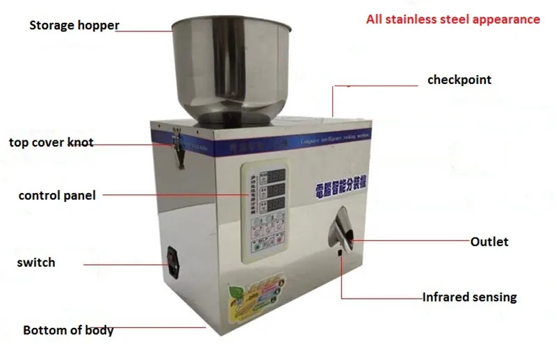 

110V/220V With Vibration Faster Feeding Candy Hardware Nut Filling Machine 1-25g Powder and Granule Packing and Filling Machine