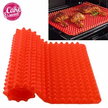 Красная Пирамида сковорода 40,5 см* 29 см антипригарный силиконовый коврик для выпечки Форма коврик для приготовления пищи духовой коврик для выпечки 1 шт. горячая распродажа