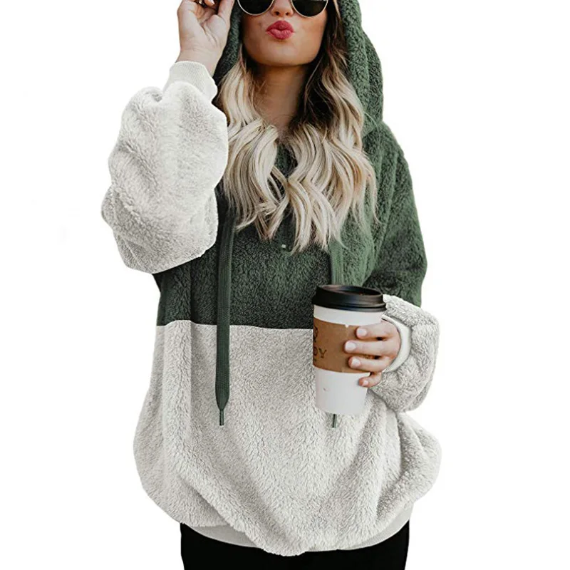 Hoodies Sweatshirt Fashion Winter Warm Women Hoodies Casual Velvet Long