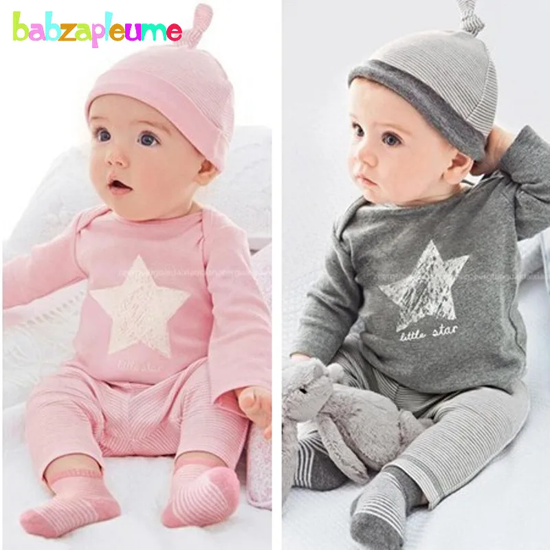 

3PCS/0-18Months/Spring Autumn Baby Boys Girls Clothing Set Stripe Red T-shirt+Pants+Hat Newborn Tracksuits Infant Clothes BC1347