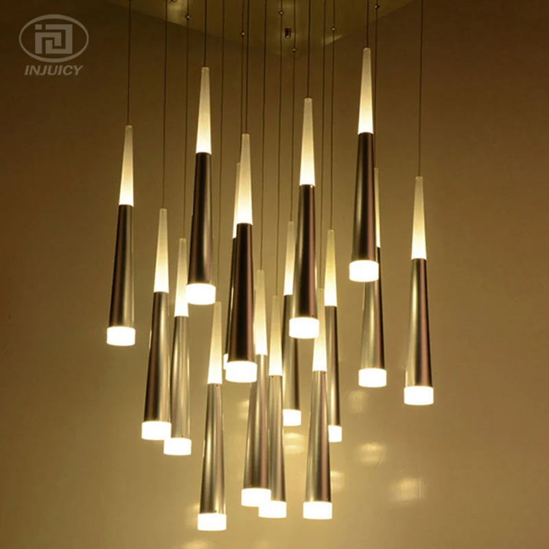Acrylic Cone Meteor Shower Pendant Lamp Decorative Lighting Cafe Bar Hotel Dining Room Store Villa Luxury Ceiling Lamp