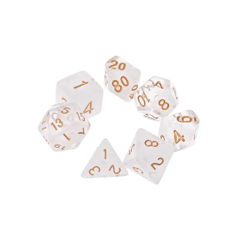 7 шт./компл. прозрачная двусторонняя D4 D6 D8 D10 D12 D20 Dungeons & Dragon D RPG поли настольная игра