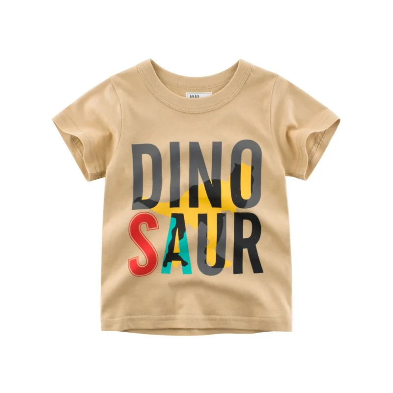 COOTELILI  Cute Car Children Clothing 2019 Summer Boys T shirts Fashion Dinosaur Tops for Girls Kids Tee Clothes  90-140cm  (16)