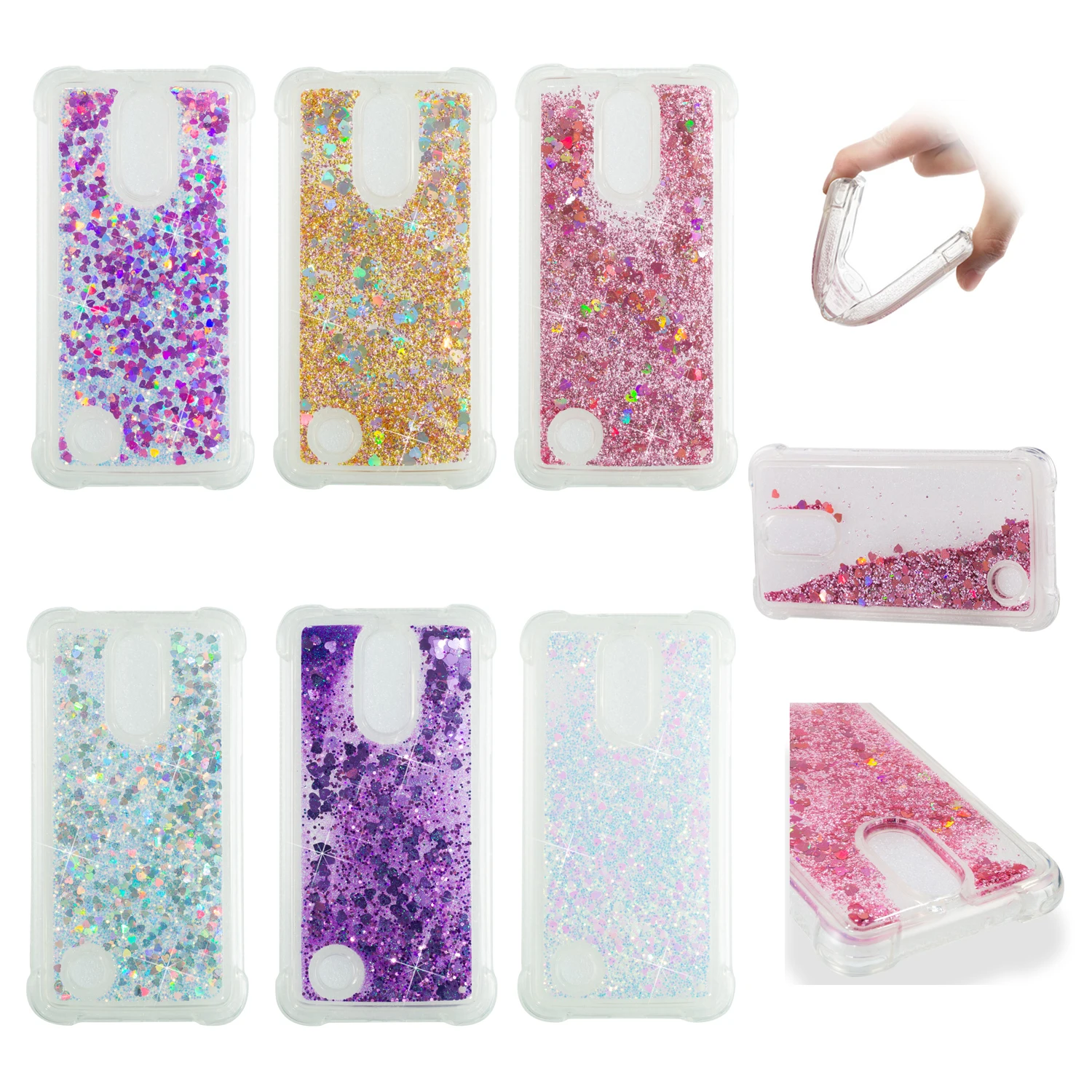 

Luxury Bling Glitter For coque LG K4 2017 BACK cover Dynamic Liquid Silicone Soft TPU case for funda LG K8 2017 EU Version etui