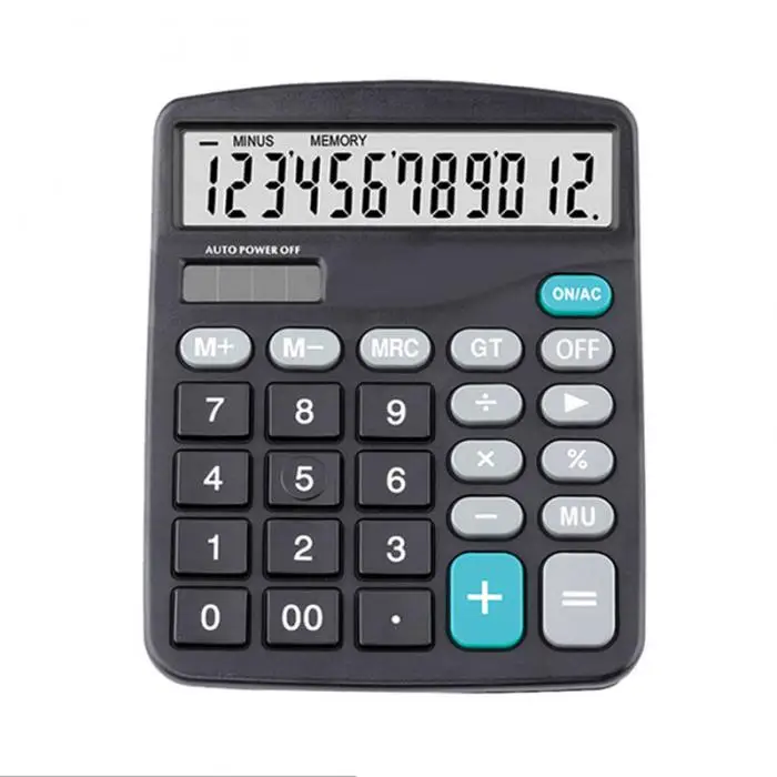Черный 12 цифр большой экран калькулятор Мода компьютер HSJ-19