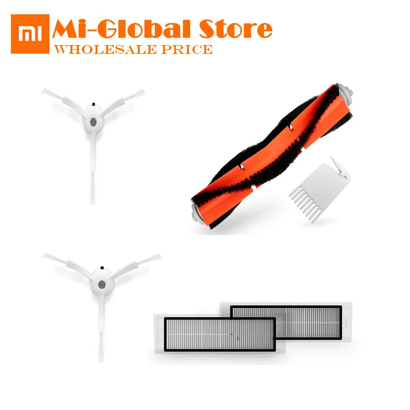 

Xiaomi Robot Cleaner Vacuum Replacement Part Kits Cleaning Brush X2PC, HEPA Filter X2PC, Main Brush X1PC, Cleaning Tool X1PC