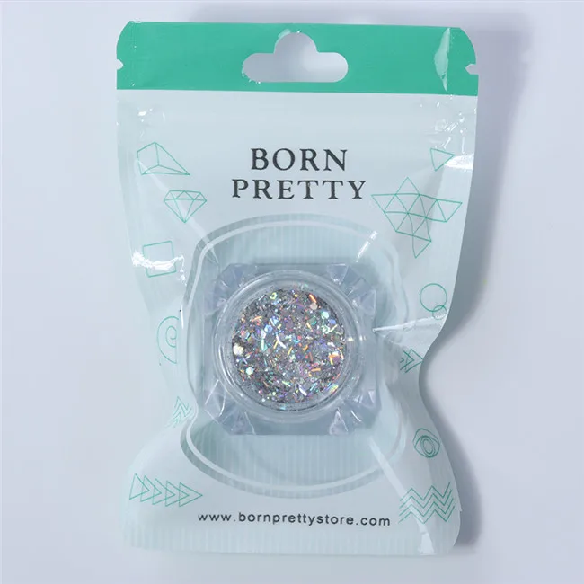 2 г BORN PRETTY Holo разноцветные Блестки для ногтей Шестигранная тонкая полоса смешанные блестки с пайетками голографические хлопья для ногтей УФ Гель-лак