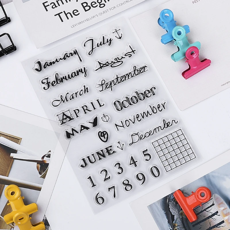 

Month Of Transparent Clear Silicone Stamp For DIY Scrapbooking Photo Album Decor