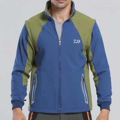 

Winter DAIWA fishing top Plus velvet warm outdoor detachable soft shell clothing windproof breathable jacket Fishing Clothing